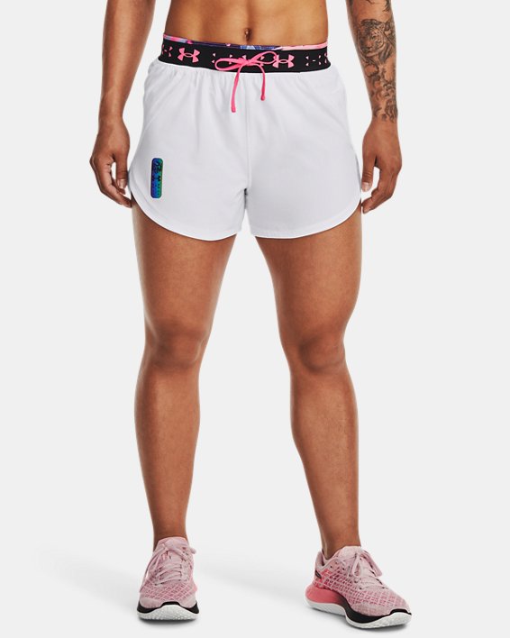 Women's UA Run Anywhere High-Rise Shorts, White, pdpMainDesktop image number 0